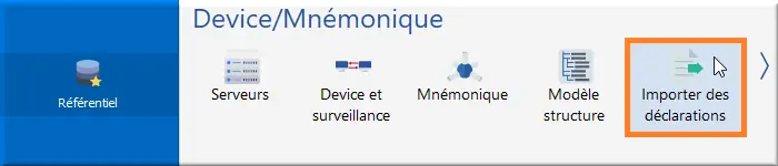 Accès Importer des déclarations